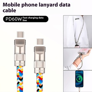 PD สายชาร์จเร็ว60W สายชาร์จเร็วสุดสร้างสรรค์โทรศัพท์มือถือสายคล้องข้อมูลสำหรับ Apple 15/16สายถัก5A - Product Image 6