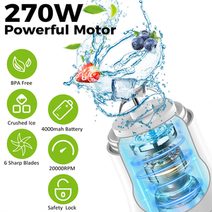 Portable Electric Juice Blender with USB/Battery Power <strong>Source</strong> for Home Outdoor Hotel Use Mix <strong>Function</strong> Plastic Container - Product Image 6