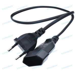 Ab standart güç M/F uzatma kablosu, CEE7/16 erkek fiş dişi soket güç adaptörü kablosu, 2.5A/250V, 0.5m - Product Image 1