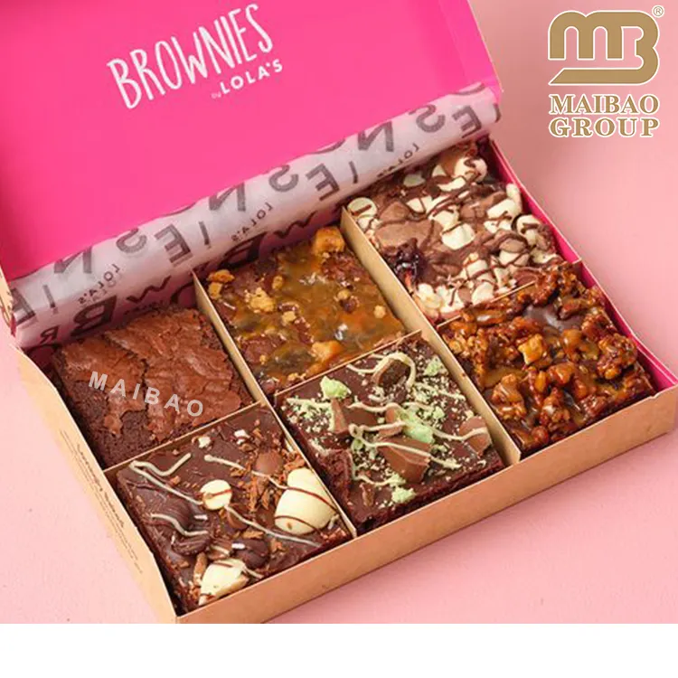 Изготовленная на заказ коробка для печенья, пирожных, упаковка, Делюкс, коробка для выпечки, пищевая складная коробка для шоколада из гофрированного картона для пекарни