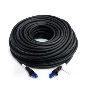 Cat6 RJ45 Fast Ethernet Network Cable 50 ft Braided Black-Connects Computer to Printer Router with <strong>Excellent</strong> Signal Strength