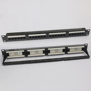 Panel de conexión de red estándar de 19 pulgadas 24 puertos 1U CAT6 UTP panel de conexión LAN RJ45 Cat6 panel de conexión para bastidores de servidores - Product Image 3