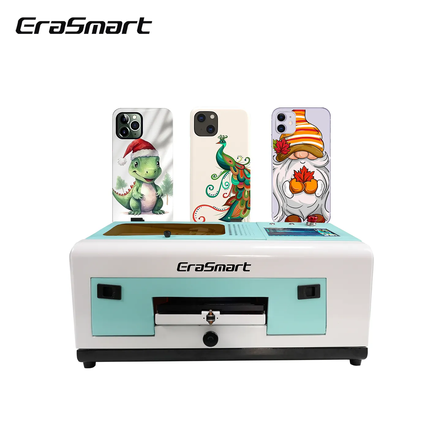 EraSmart โทรศัพท์มือถือเครื่องพิมพ์ Wifi APP ออนไลน์ฝาครอบมือถือที่กําหนดเองเครื่องพิมพ์ UV สําหรับ Iphone, Samsung, Huawei, Xiaomi ทุกยี่ห้อ