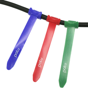 Bridas de alambre autoadhesivas ecológicas con correa de gancho y bucle impresa con logotipo personalizado para organización y seguridad - Product Image 3