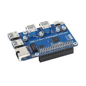 Scheda di espansione HAT HUB USB 3.2 Gen 1 e Gigabit Ethernet per Raspberry Pi 3 x USB, 1 x Gigabit ETH senza Driver - Product Image 1