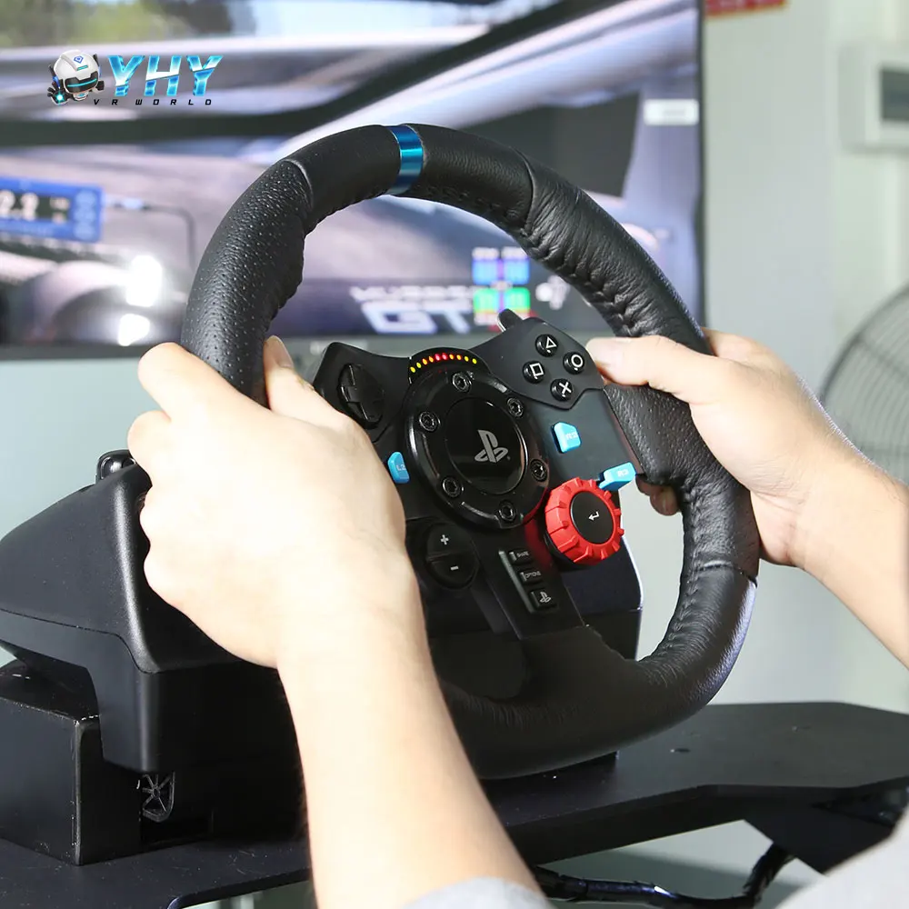 YHY 2024 Vr Cockpit F1 Steering wheel Hydraulic Seat VR/AR/MR Equipment Sim Car Racing Simulator Motion Driving Simulator