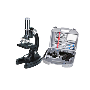 STEM Compound 300X-1200X Microscopio Principiante Juguete para niños con cuerpo de metal y diapositivas ópticas de vidrio Especímenes Monocular para niños - Product Image 1