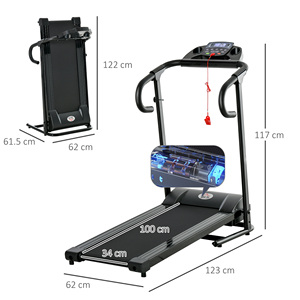 HOMCOM Folding Electric Treadmill Space Saving, Professional Treadmill with <strong>LCD</strong> <strong>Display</strong>, Speed &#8203; - Product Image 3