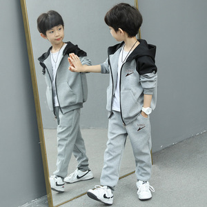 棉支架加标志3-14年棉2件套儿童男童服装套装儿童男童运动服