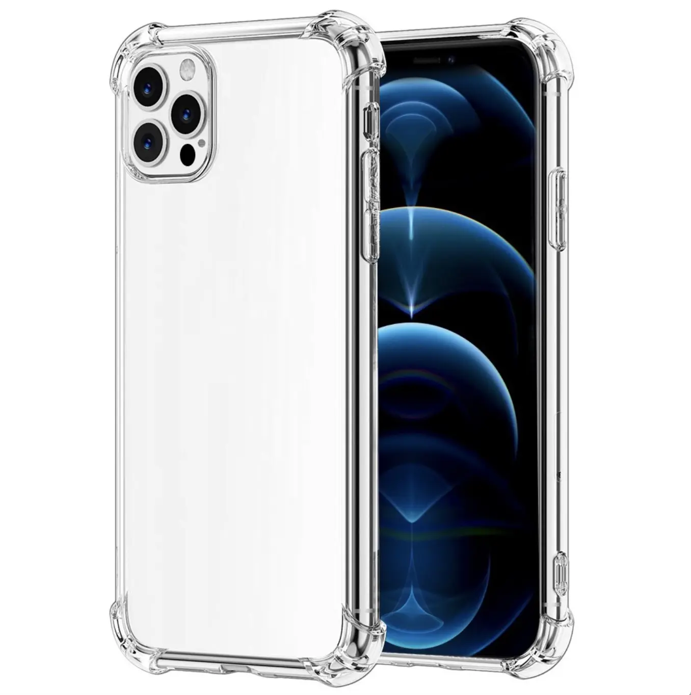 Capa transparente para iphone de 1.5mm, proteção macia de tpu anti-arranhões para iphone 13 14 pro max e samsung s22