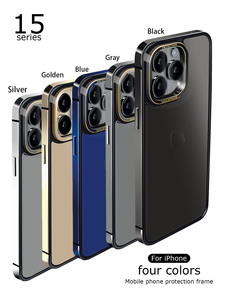 Metal paslanmaz çelik sınır kamera ile telefon kılıfı darbeye Metal çerçeve koruyucu telefon kapak iPhone 15 14 Pro Max - Product Image 6