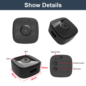 Pequeña Cámara IP WIFI HD con tarjeta de memoria de 32GB, cámara de monitoreo remoto de teléfono cámara de seguridad para el hogar USB de visión nocturna - Product Image 5