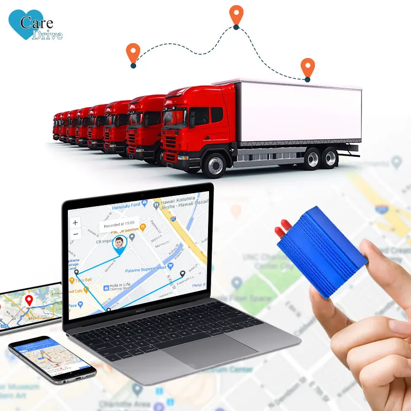 Dispositivo di localizzazione Gps CareDrive Software gratuito App per telefoni cellulari Google Map Tracking Tracker Gps per la gestione della flotta di camion