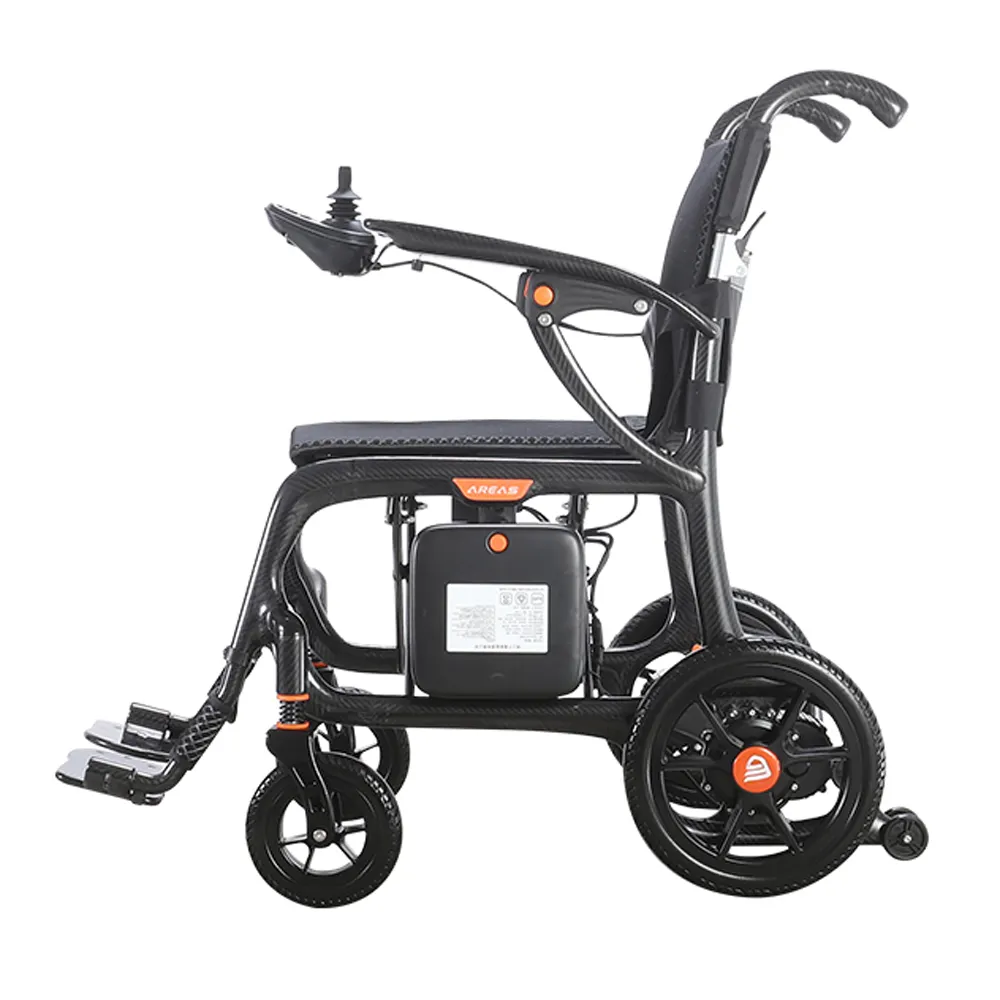 Fauteuil roulant électrique motorisé à batterie au lithium pliable en fibre de carbone ultra-léger portable pour adultes