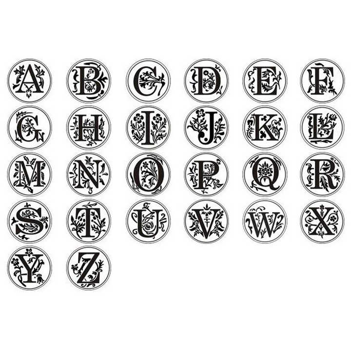 26 Letters A-Z Wax Seal Stamp with Wooden Handle
