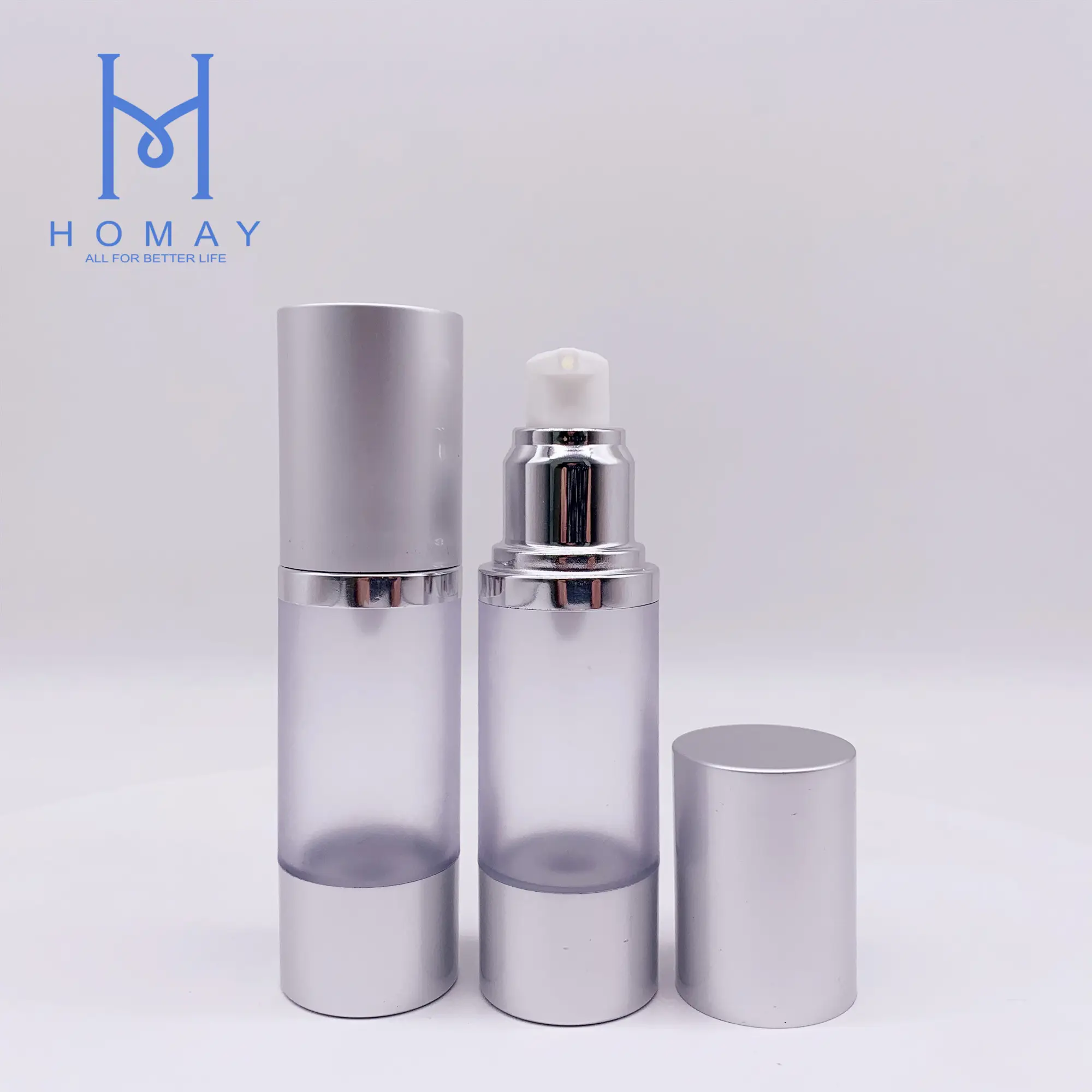 Lege Abs Airless Fles 20Ml 30Ml 50Ml Transparante Vorst Lotion Plastic Fles Voor Cosmetische Verpakking
