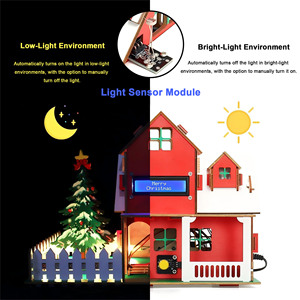 DIY akıllı ev kiti Arduino ile uyumlu, kök ahşap ev modeli, programlama öğrenme kabin noel hediye seti