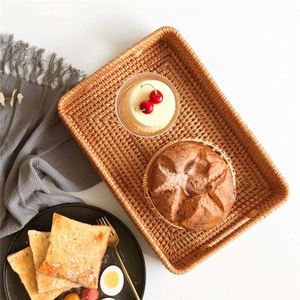 Mây Phục Vụ Khay Nhà Tổ Chức Vòng Cỏ Biển Bánh Mì Giỏ Cho Ngoài Trời Khay Bánh Crackers liễu Trái Cây Tấm Tự Nhiên Bằng Gỗ - Product Image 4