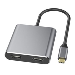 5 in 1 2 HDMI 4K @ 30Hz USB C PD充電MAX100W USB 3.0 5ギガバイト/秒オーディオハブアダプター4K 30HZ多機能アダプターUSB-Cハブ - Product Image 1