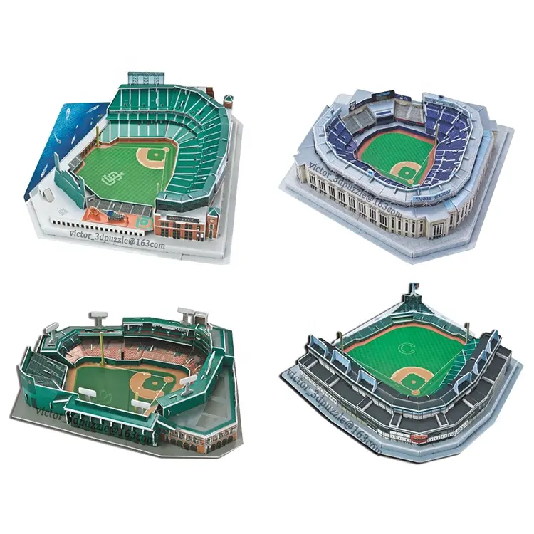 फैक्टरी प्रत्यक्ष बिक्री 3D पहेली कस्टम कागज आरा Diy खिलौना बेसबॉल मैदान स्टेडियम पहेली