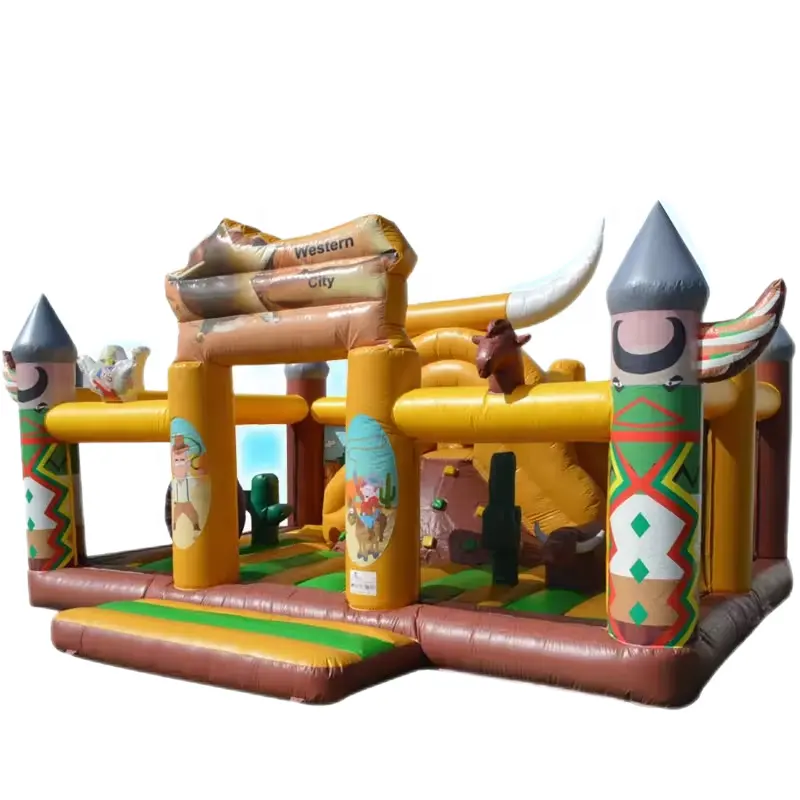 West cowboy bébé sautant château gonflable de petite taille ville d'amusement aire de jeux