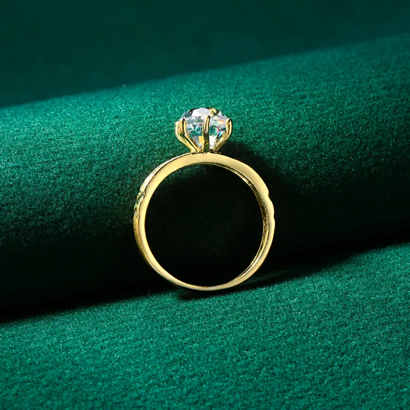 Aliança de casamento de noivado Moissanite 7mm ouro maciço 1.2ct 10K real com certificado gra