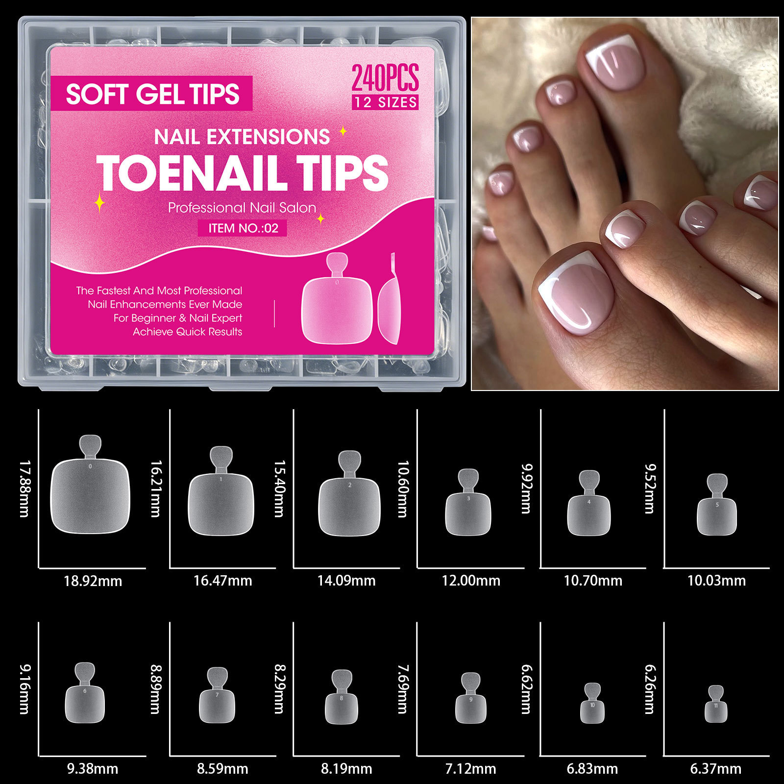240 pieces of foot nails 02 PMMA12size
