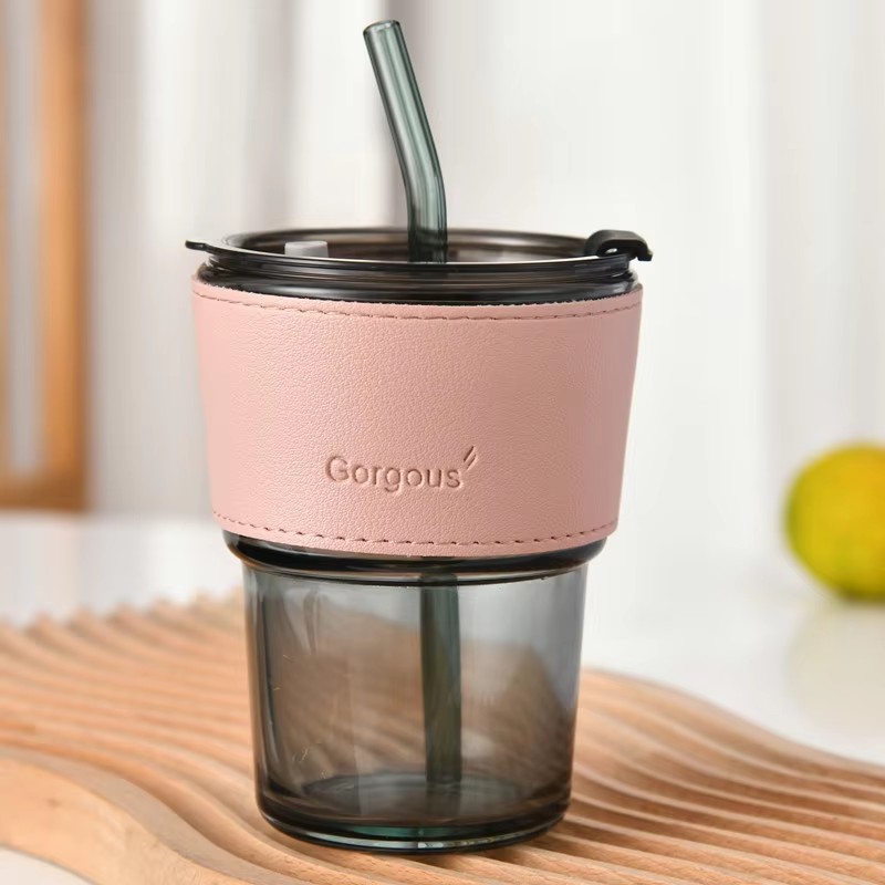 Taza Gris Humo + Funda Rosa