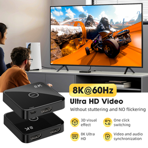 Conmutador HDMI bidireccional de 2 puertos 8K Transmisión bidireccional HDMI 2,1 Divisor de interruptor bidireccional 2x1 1x2