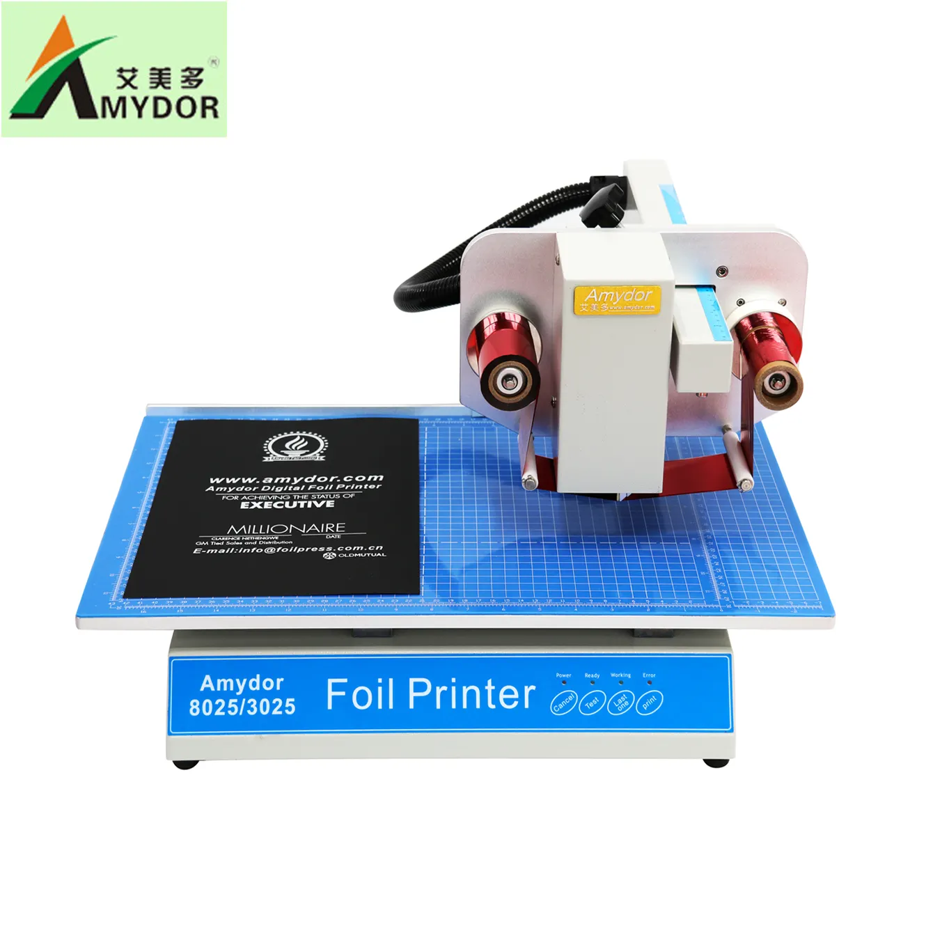 Amydor AMD8025 Digitale Foliedruk Flatbed Folie Printer/Card Printing Machine Voor Leer Boek Thesis Cover Lage Prijs