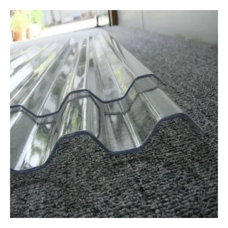High Strength Cost Effective Clear Plastic Polycarbonate / PC Corrugated Transparent Roofing Sheet for shed