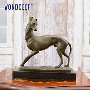 עיצוב מרהיב של חיות מתכת ציד דקורטיביים כלב פסל ברונזה - Product Image 2