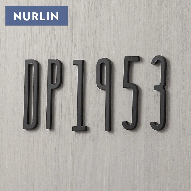 Nurlin 70mm Messing schwarz Farbe Hausnummer Zeichen Wohnungs adresse und Briefkasten platte mit doppelseitigem Klebeband