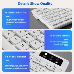 EWEADN GX700 Wireless <strong>Keyboard</strong> and Mouse Set Chocolate <strong>Keyboard</strong> Mouse <strong>Combos</strong> <strong>Desktop</strong> <strong>Computer</strong> Notebook Office Set - Product Image 3