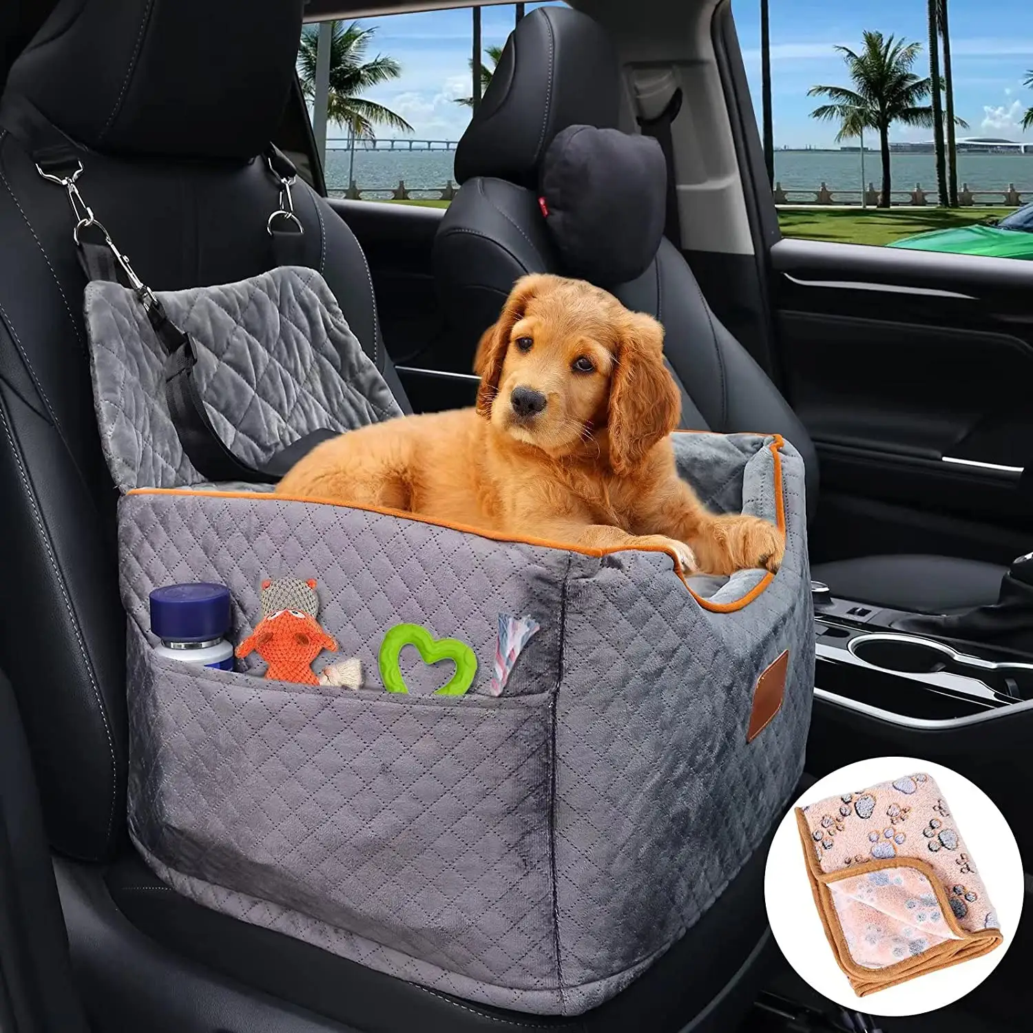 JW PET seggiolino per cani di alta qualità, seggiolino per auto per animali domestici, seggiolino per cani cuscino di protezione di sicurezza per sedile posteriore dell'auto viaggi all'aperto