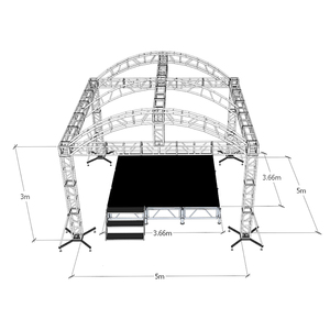 照明トラス屋外イベント展示用湾曲アルミステージプラットフォーム照明システム - Product Image 1