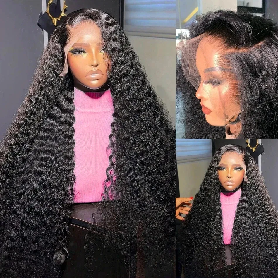 Haute densité 4x4 fermeture perruques vague profonde 13x4 HD Transparent dentelle frontale perruque perruques de cheveux humains pour les femmes noires