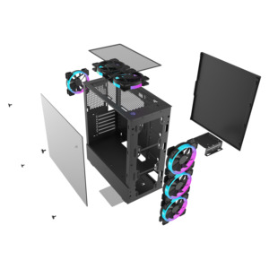Customized with Power Supply OEM RGB Fans ATX <strong>Big</strong> Size Gaming Glass Side Panel <strong>Pc</strong> Computer <strong>Cases</strong> - Product Image 5