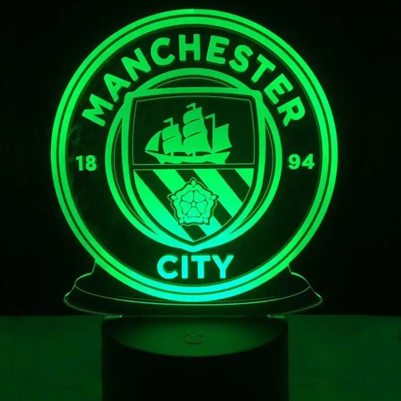 Football Club City 3D Illusion Lumières Jeu Football Club Chambre Bureau Décor Tactile Led Lampe 3D Veilleuse Pour Enfants Garçons