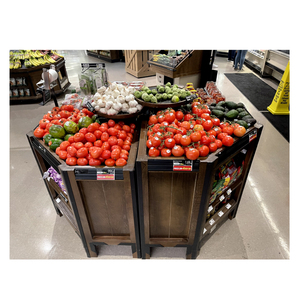 Trung Quốc Nhà Máy Giá siêu thị Rau hiển thị đứng có thể sử dụng một mình bằng gỗ Rack hiển thị cho trái cây và rau - Product Image 6