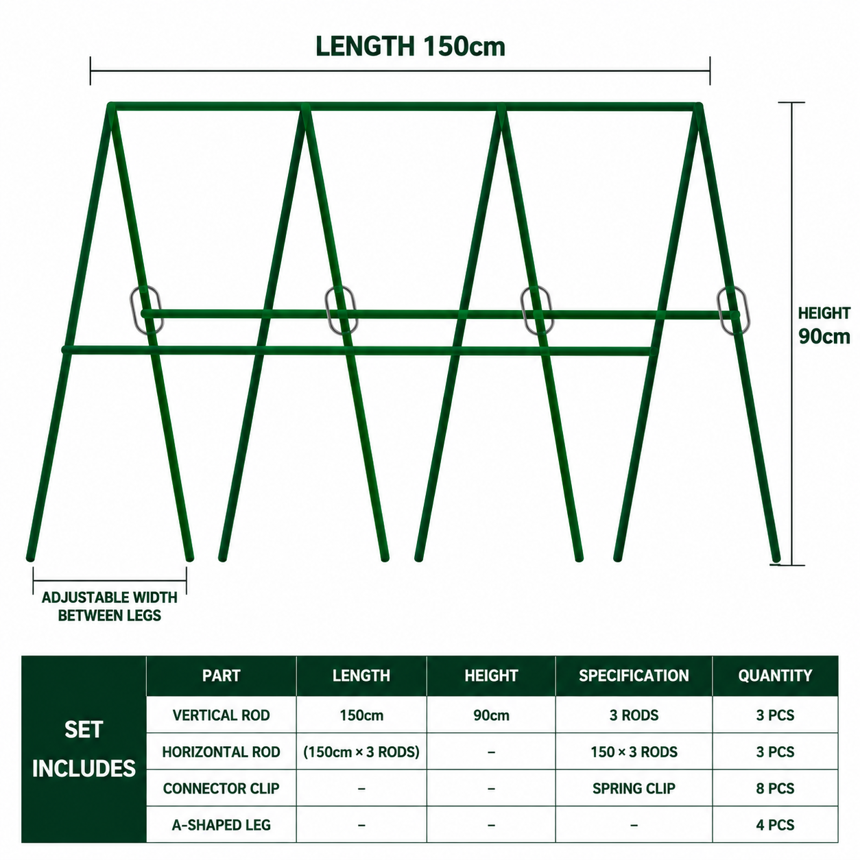 11mm thick (150x90) 3 horizontal 8 vertical