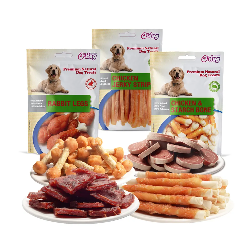 Comida Natural de marca privada para perros, aperitivos para mascotas, pollo, pato, perro, premios de fábrica OEM