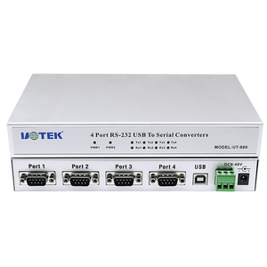 高质量USB至RS232转换器4端口RS-232转换适配器USB2.0串行9针COM DB9连接ESD UT-860 - Product Image 5