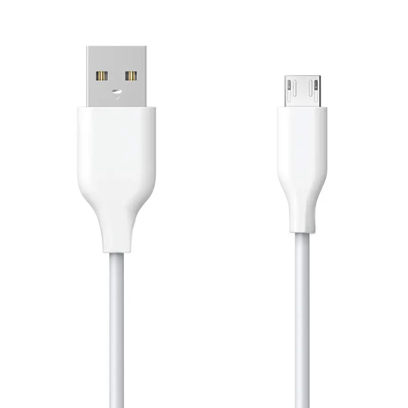 Cavo dati micro USB multifunzionale in bianco e nero classico in PVC per telefoni Android.