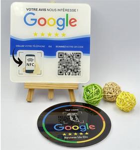 Programmable RFID NFC 12*12CM Tag With QR <strong>Code</strong> Epoxy <strong>Google</strong> Card Review Us on <strong>Google</strong> - Product Image 3