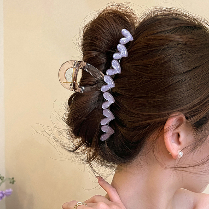 234# Pince à poignée coeur violet - 13 cm