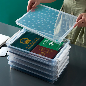 家用桌面储物盒堆叠办公室透明储物架文件塑料收纳盒带盖 - Product Image 4
