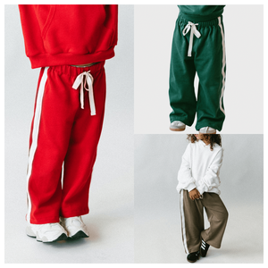 Özel Baggy Sweatpants Streetwear atletik kırmızı işık Sweatpants erkek Jogs bebek parça pantolon çocuklar kızlar için yığılmış ter pantolon - Product Image 4
