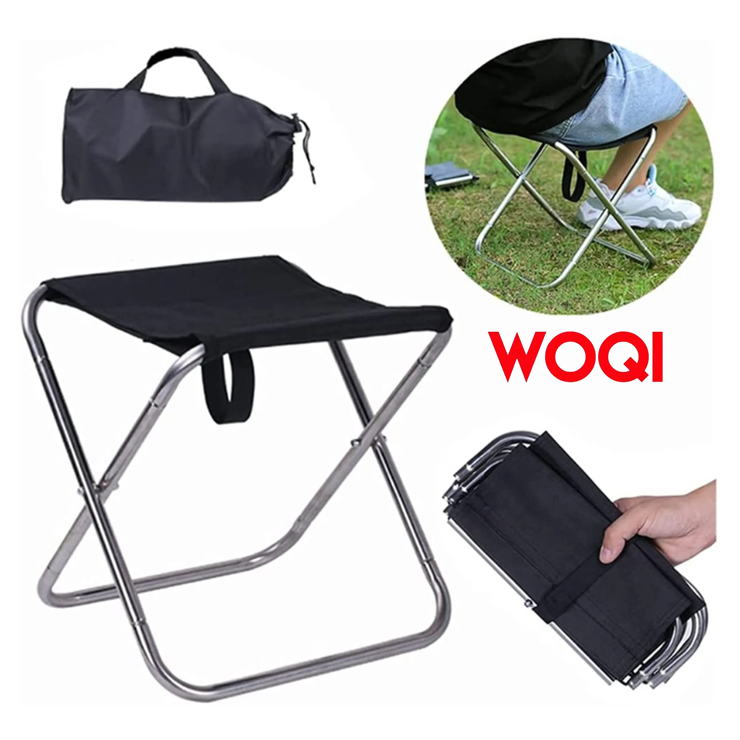 Woqi Draagbare Outdoor Camping Mini Vouwen Krukje Voor Strand Vissen Stoel Kruk Tuinmeubilair