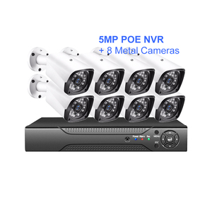 带夜视的视频监控5MP IP安全摄像系统闭路电视8ch POE NVR套件 - Product Image 1